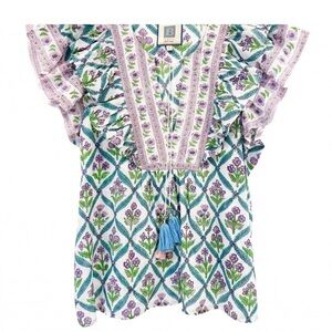 NEW WITH TAG BELL BY ALICIA BELL kiara top in turquoise purple diamond.